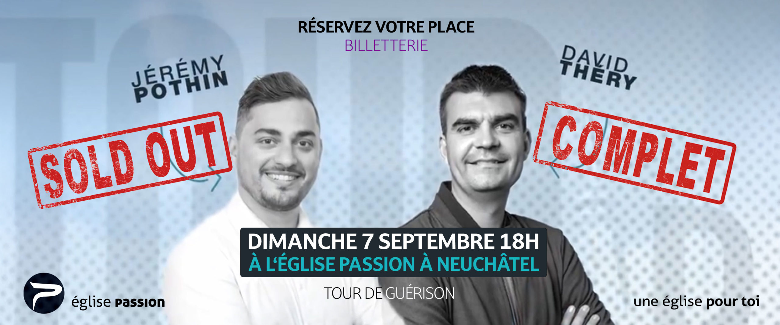 Soirée guérison avec David Théry et Jérémy Pothin à l'église Passion Neuchâtel le dim 7 septembre à 18h